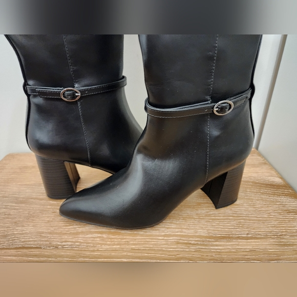 Anne klein brenice womens pointed toe zipper side closure thigh heel size 9.5 - Picture 9 of 12